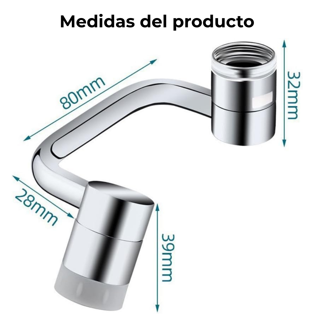 Extensor de Grifo Giratorio 1080° Anti salpicaduras – Oferta 2x1 por Tiempo Limitado
