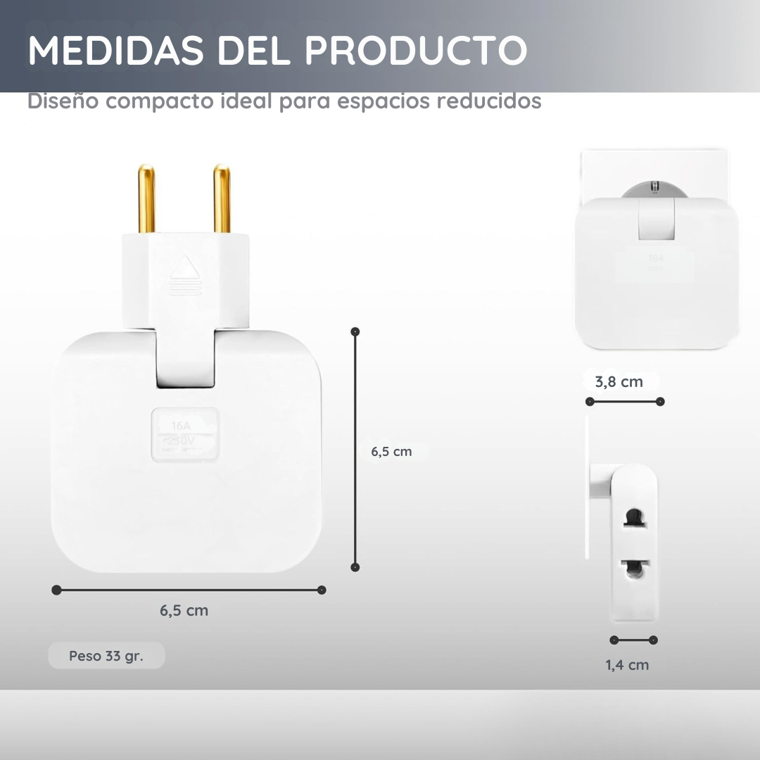 (Oferta 3X2) Adaptador de enchufe plegable