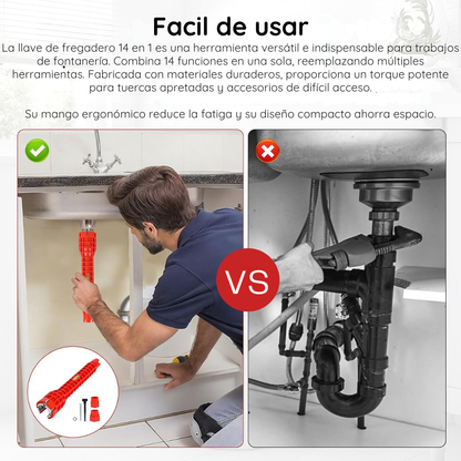 Herramienta 14 en 1 baños y fregaderos
