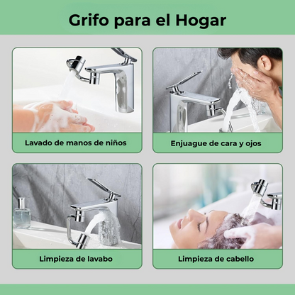 (Oferta 2X1) ¡Transforma tu baño y cocina con el grifo giratorio extensible 1080º!