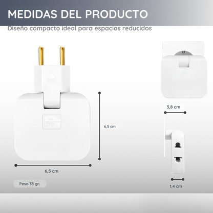 (Oferta 3X2) Adaptador de enchufe plegable