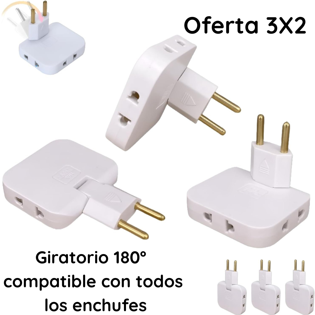 (Oferta 3X2) Adaptador de enchufe plegable