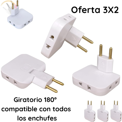 (Oferta 3X2) Adaptador de enchufe plegable