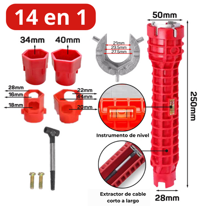 Herramienta 14 en 1 fontanería fácil